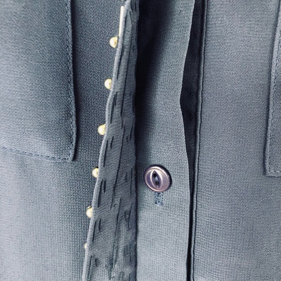 Embellished Navy Blue Button-Down - Picture 4 of 7